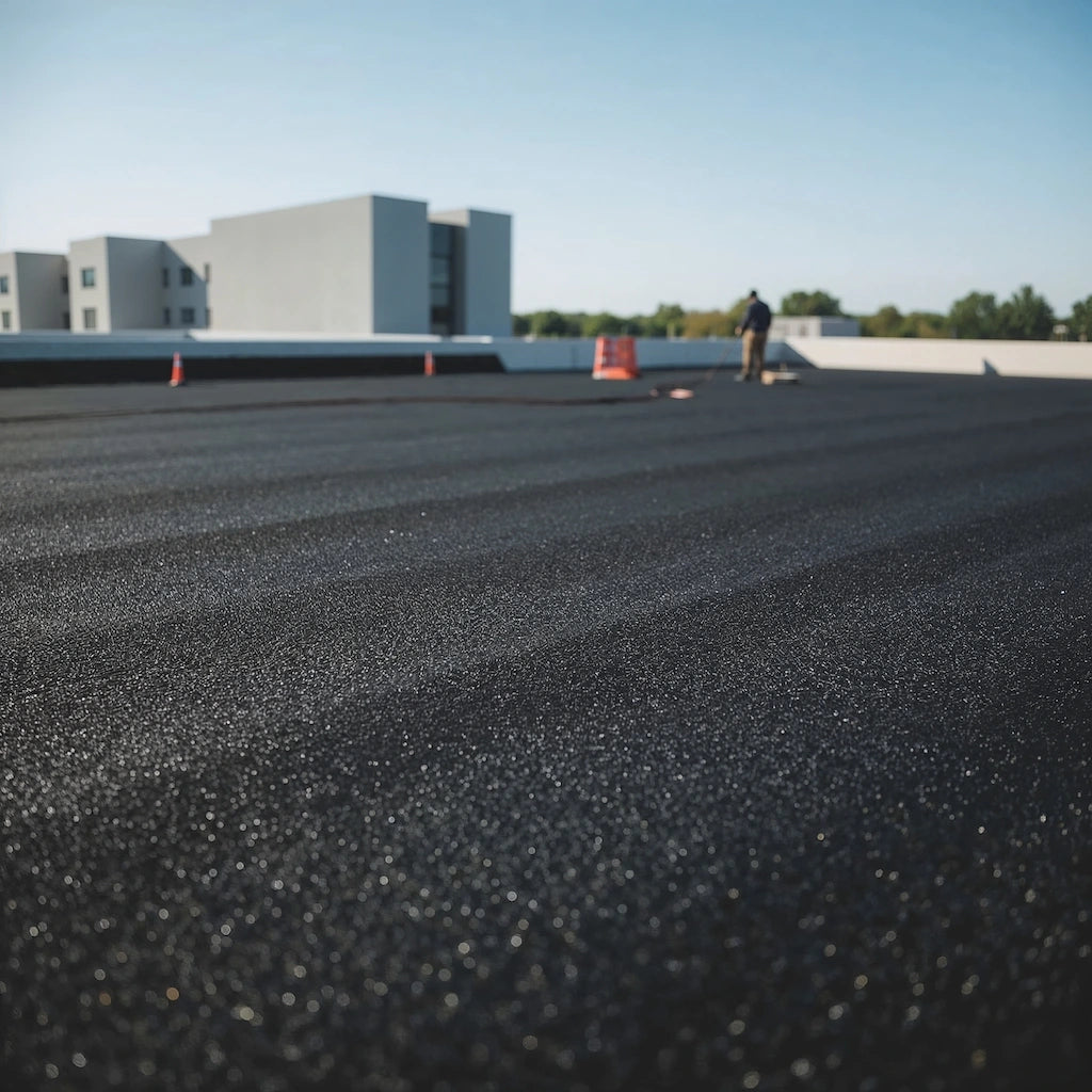 Travaux d’étanchéité réalisés sur un toit plat en Suisse pour protéger les bâtiments des infiltrations d’eau.
